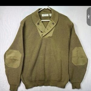 Orvis Mechanic WW11  Sweater Khaki /Green Shawl Collar Infantry 2XL